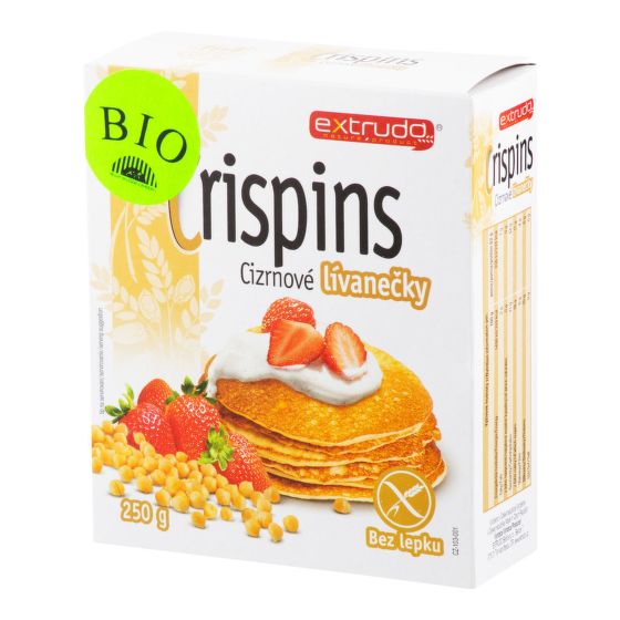 Lívanečky cizrnové Crispins bezlepkové 250 g BIO   EXTRUDO