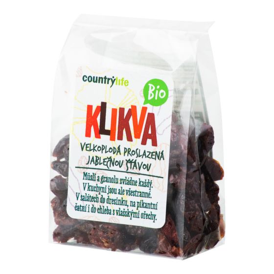 Klikva velkoplodá proslazená jablečnou šťávou 100 g BIO   COUNTRY LIFE