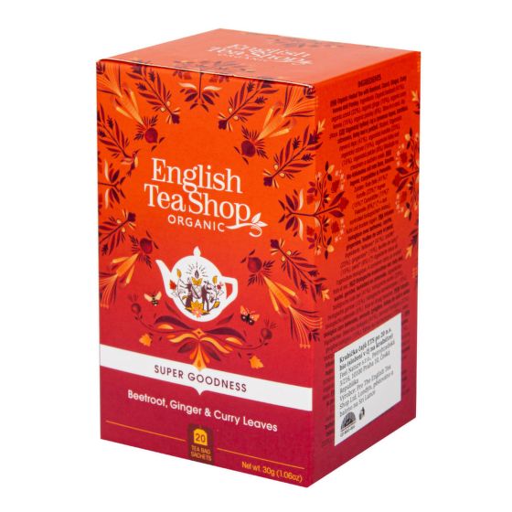 VÝPRODEJ!!!Čaj Červená řepa se zázvorem a kari 20 sáčků BIO   ENGLISH TEA SHOP