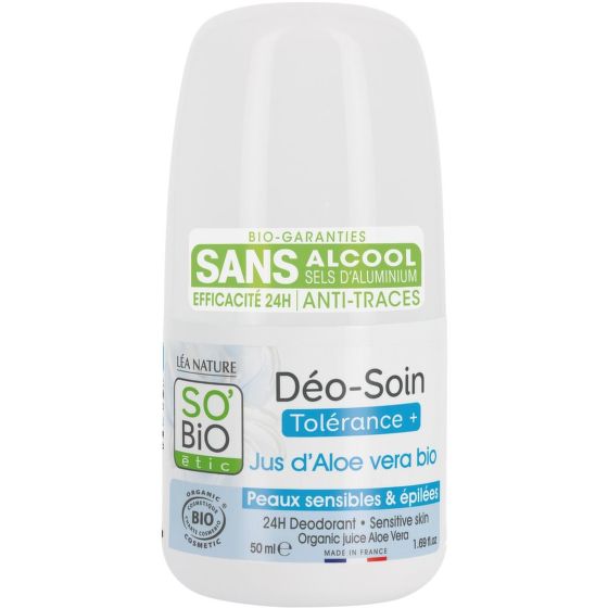 Deodorant přírodní 24h Tolerance+ s aloe vera 50 ml BIO   SO’BiO étic