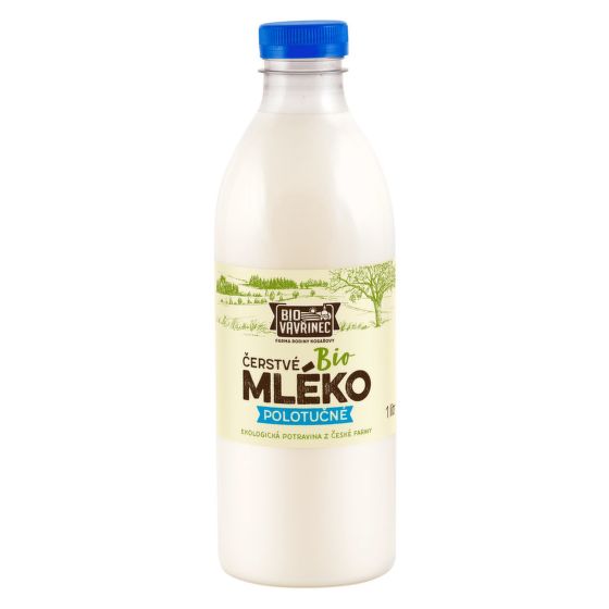 Mléko polotučné 1,5% 1 l BIO   BIO VAVŘINEC
