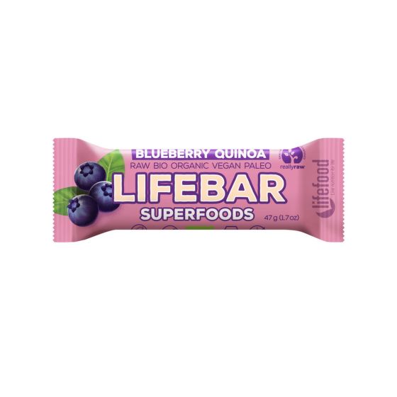 Tyčinka Lifebar borůvková s quinoou 47 g BIO   LIFEFOOD