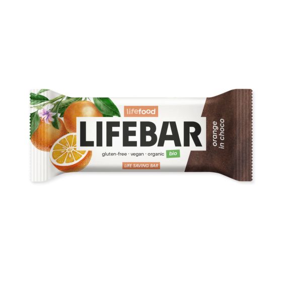 Tyčinka Lifebar pomeranč v čokoládě RAW 40 g BIO   LIFEFOOD