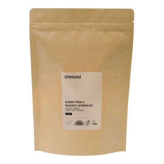 VÝPRODEJ!!!Ječmen mladý sušená šťáva 500 g BIO   LIFEFOOD