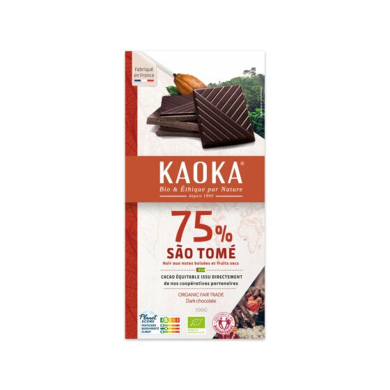 Čokoláda hořká Sao Tomé 75 % 100 g BIO   KAOKA