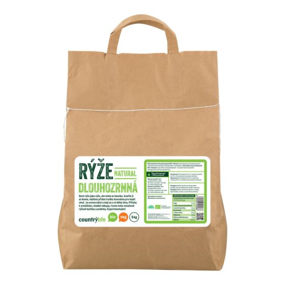 Rýže dlouhozrnná natural 5 kg BIO   COUNTRY LIFE