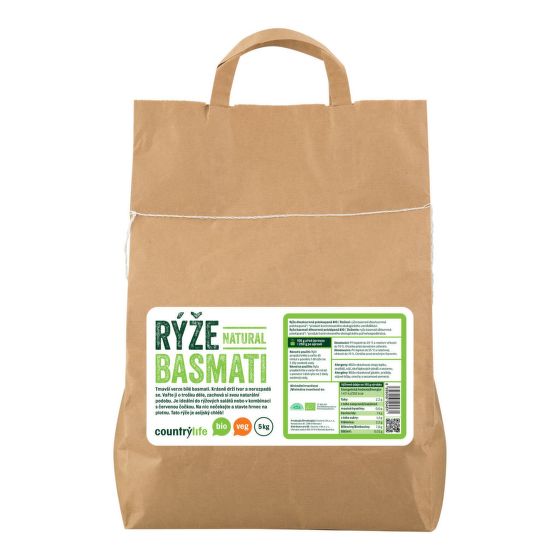Rýže basmati natural 5 kg BIO   COUNTRY LIFE