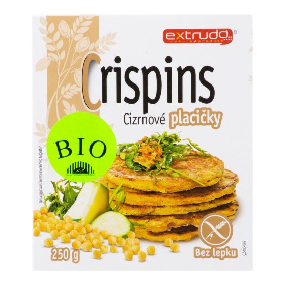 Placičky cizrnové Crispins bezlepkové 250 g BIO   EXTRUDO