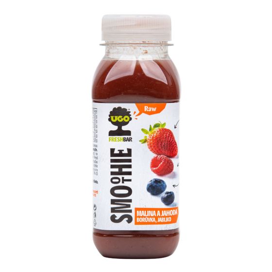 Smoothie malina a jahoda, borůvka, jablko 250 ml   UGO