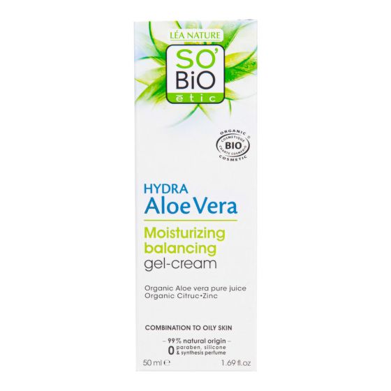 Gel-krém denní matující pro smíšenou až mastnou pleť Aloe vera 50 ml BIO   SO’BiO étic