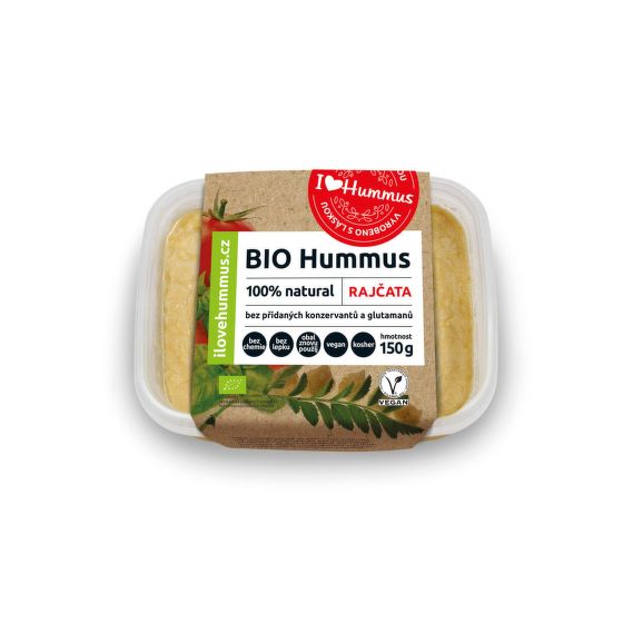 Hummus - cizrnová pomazánka s rajčaty 150 g BIO   I LOVE HUMMUS