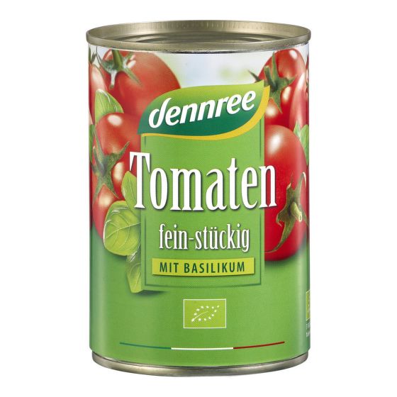Rajčata krájená s bazalkou 400 g BIO   DENNREE