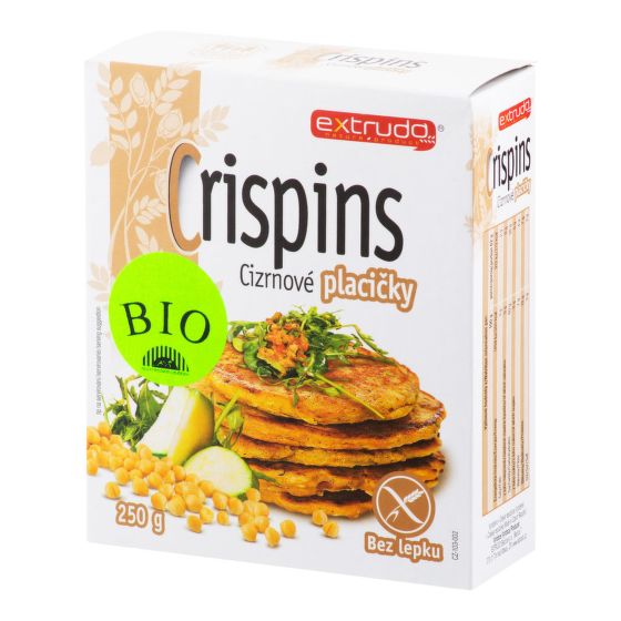 Placičky cizrnové Crispins bezlepkové 250 g BIO   EXTRUDO