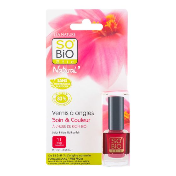 Lak na nehty 11  vlčí mák 10 ml   SO’BiO étic