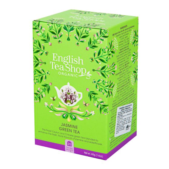 Čaj Zelený s jasmínem a květem bezu 20 sáčků BIO   ENGLISH TEA SHOP