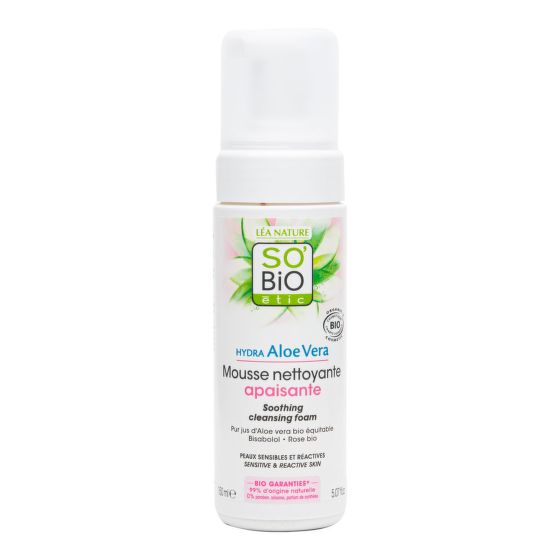Pěna čisticí zklidňující  Aloe Vera 150 ml BIO   SO’BiO étic