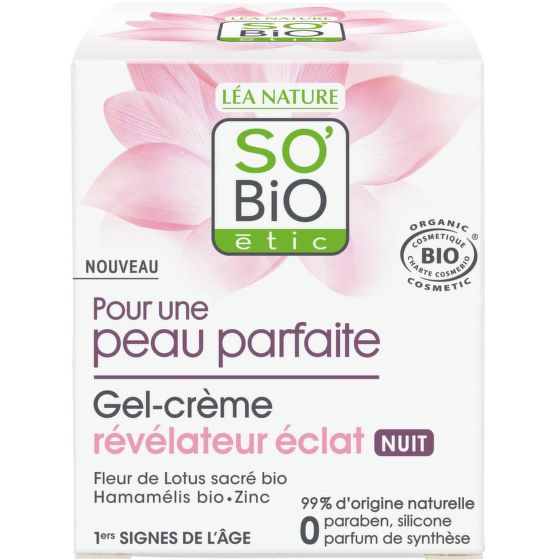 Gel-krém rozjasňující noční pro dokonalou pleť 50 ml BIO   SO’BiO étic