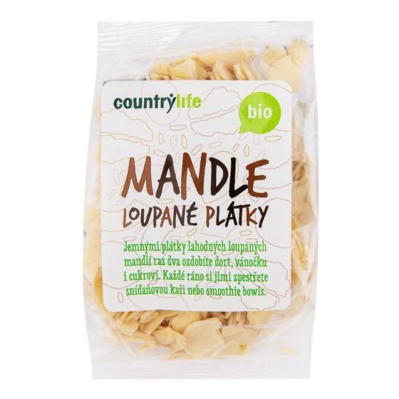 Mandle loupané plátky 100 g BIO   COUNTRY LIFE