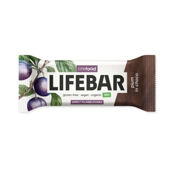Tyčinka Lifebar švestka v čokoládě RAW 40 g BIO   LIFEFOOD