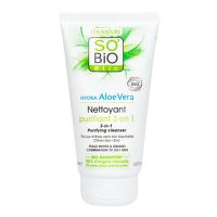 Gel čisticí 3v1 Aloe vera pro smíšenou až mastnou pleť 150 ml BIO   SO’BiO étic