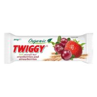 Tyčinka Twiggy müsli s brusinkami a jahodami 20 g BIO   EKOFRUKT