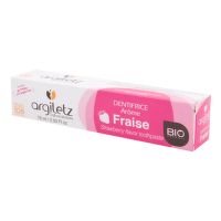 Zubní pasta pro děti s bílým a růžovým jílem jahoda 75 ml BIO   ARGILETZ