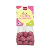 Mandle v mléčné a bílé čokoládě s malinami 100 g BIO   ROSENGARTEN