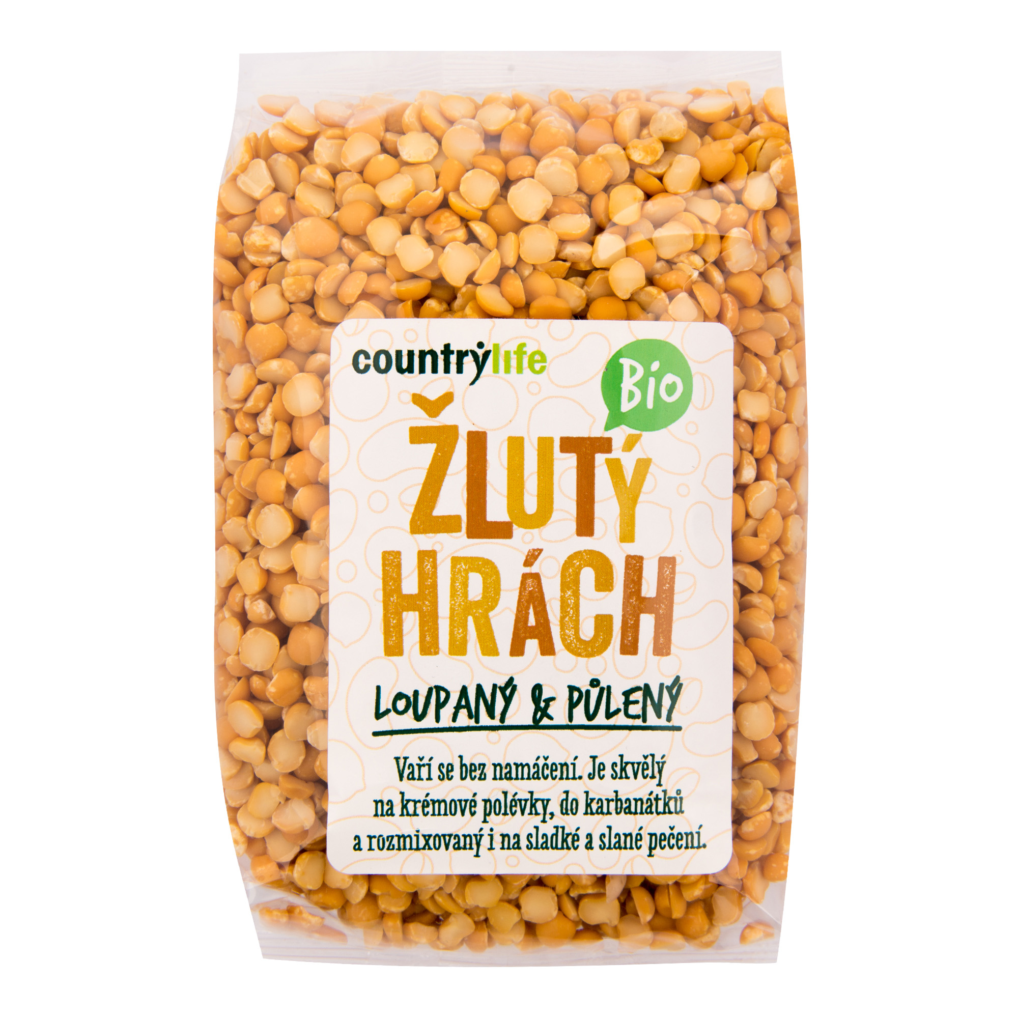 Hrách žlutý loupaný půlený 500g BIO